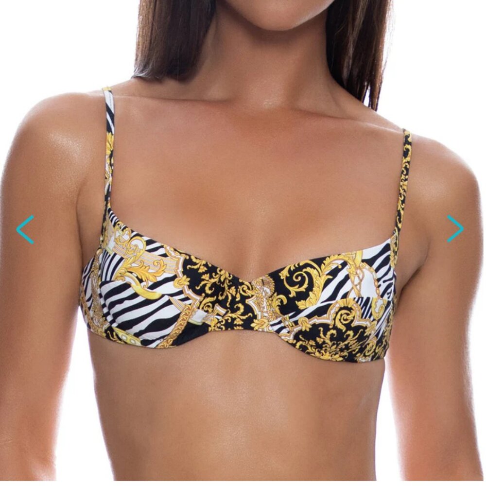 Luli Fama Goddess Vibes Minimal Balconette Bikini Top - Size Large